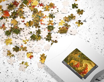 Mushroom Gnome Cottage Puzzle | Woodland Fairy Tale Jigsaw 252-1014 pcs