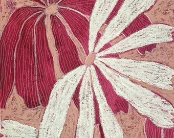 What the Garden Remembered Original Mixed Media Painting Unstretched