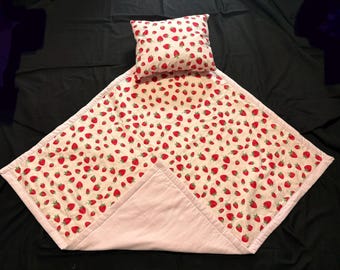 Self made pillows and throw blankets.