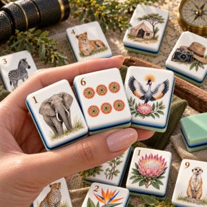 Tile Stickers Rectangle African Safari Mahjong Tiles - Etsy
