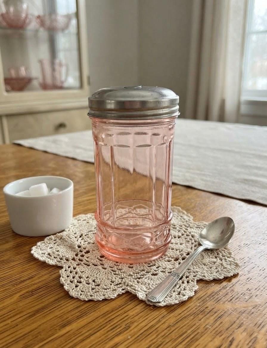 Pink Glass Sugar Dispenser - Etsy
