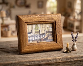 Vintage 1984 Wilma B Vincent Mini Framed Print Rustic Americana Primitive Country Decor