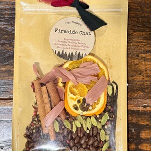 Fireside Chat Simmer Pot Kit: Orange, Coffee, Cedar, Cinnamon (Handmade)