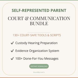 Child Custody Court & Communication Bundle | Hearing Preparation, Evidence Log  Court-Safe Scripts