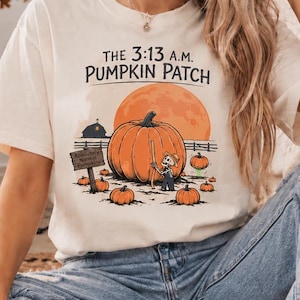 3:13 A.M. Pumpkin Patch Shirt, Halloween Pumpkin Illustration Tee, Spooky Season Graphic Shirt, Retro Fall Halloween Outfit