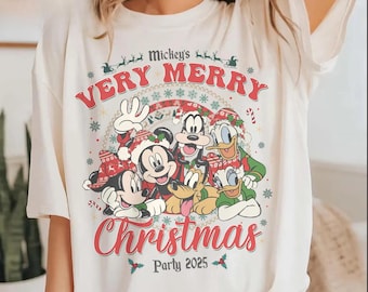 Vintage Mickey and Friends Christmas Party Shirt, Disneyworld Tee