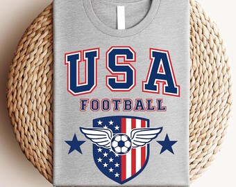 USA Football T-Shirt, World Cup 2026 Fan Gift, Patriotic Football Supporter Tee, American Flag Soccer Top, World Cup 26 Apparel