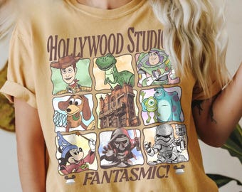 Disney Hollywood Studios T-Shirt, Fantasmic, Disney Park Charaktere Tee, Mickey Woody Buzz Sulley Star Wars, Disney Urlaub