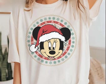 Vintage Disney Christmas Matching Family Shirts, Mickey Minnie Donald Daisy Goofy Pluto Santa Hat Tee, Disney Holiday Outfit, WDW Disneyland