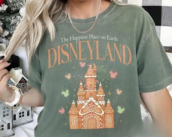 Retro Disneyland Christmas Shirt, Gingerbread Castle Holiday Tee
