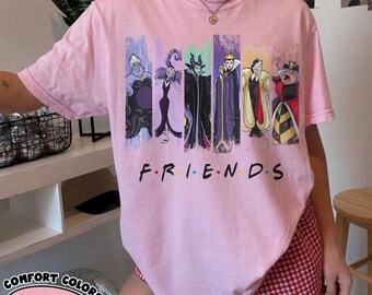 Disney Villains Friends Shirt, Evil Queen Maleficent Ursula Graphic, Halloween Character Tee, Comfort Colors Apparel