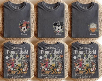 Vintage Disney World Halloween Shirt, Family Matching Vacation Tee, Spooky Theme Park Outfit, Fall Travel Apparel