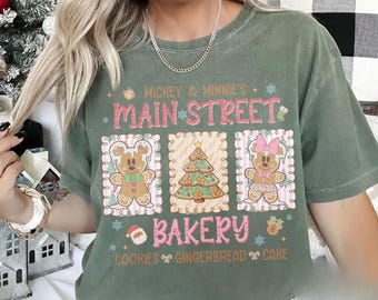 Mickey & Minnie Main Street Bakery Shirt, Mickey and Minnie Gingerbread Tee, Disney Gingerbread Cookie Tee, Disney Christmas Cookie Shirt