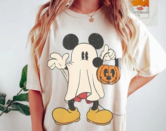Retro Customize Disney Characters Halloween Shirt, Mickey Ghost Tee, Mickey's Not So Scary Halloween Party, Disney Halloween Trip Apparel