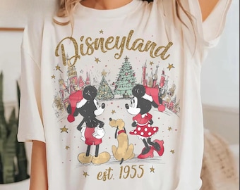 Vintage Disneyland Christmas Shirt, Retro Mickey Minnie Sweatshirt