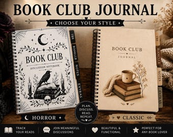 Diario del club de lectura / Registro de lectura, Lista de libros pendientes, Preguntas para la discusión, Regalo para amantes de los libros