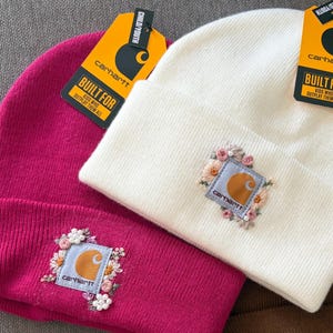 Brown Carhartt Beanie Embroidered - Etsy