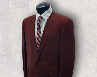 Vintage 1960's One Button Maroon Sportcoat Size M Madmen Don Draper