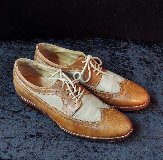Johnston and Murphy Two Tone Brown Shoes Leather … - image 4