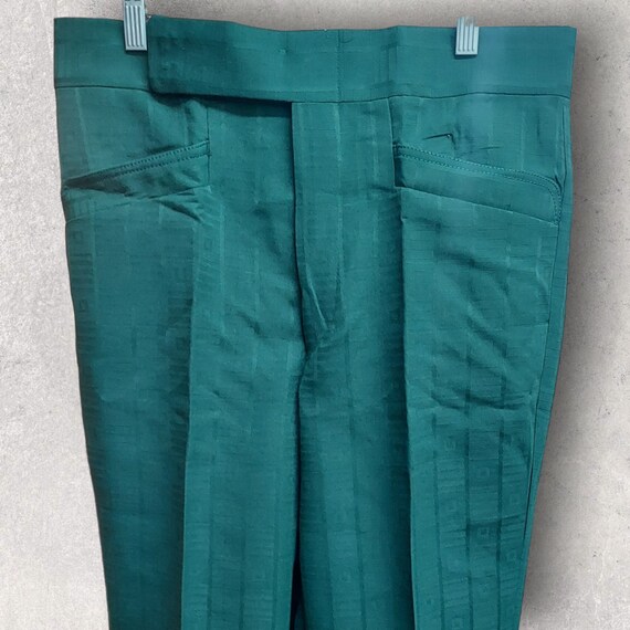 Vintage 1970's NOS Green Flared Slacks Waist: 34 … - image 3