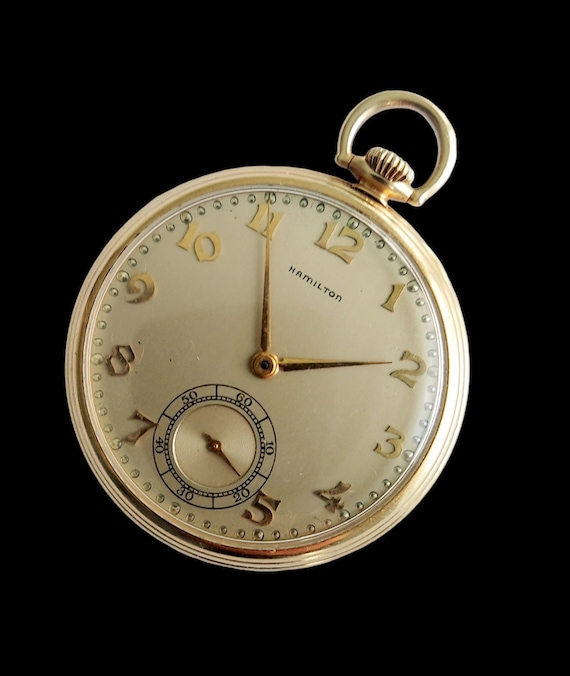 Hamiltan 1940's 14k Gold Pocket Watch Grade 917 17