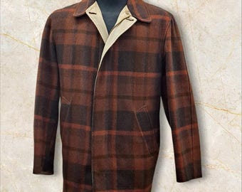 brown plaid vintage checkered jacket