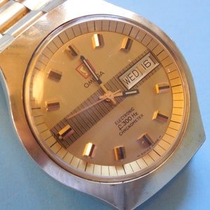 Rare Vintage 1970&#39;s Omega Electronic F300Hz Chronometer Watch Calendar Timepiece