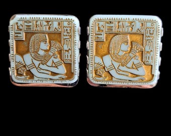 Vintage 40's Egyptian Cufflinks Dapper Dandy Deco
