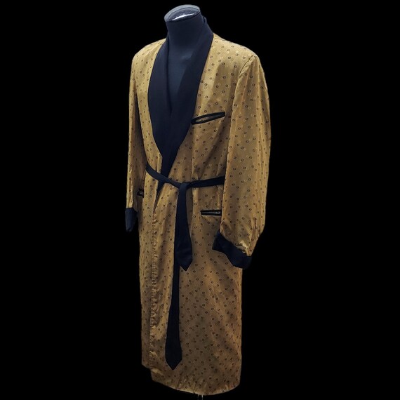 1940’s Gold and Black Robe Fully Lined Size M - Gem