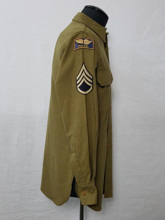 Vintage WWII U.S. Army Military Shirt Size S - image 4