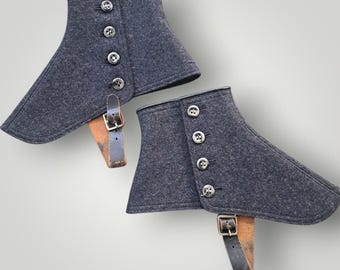 Vintage 20's/30's 4 Button Black Spats Dapper Two Tone Shoes