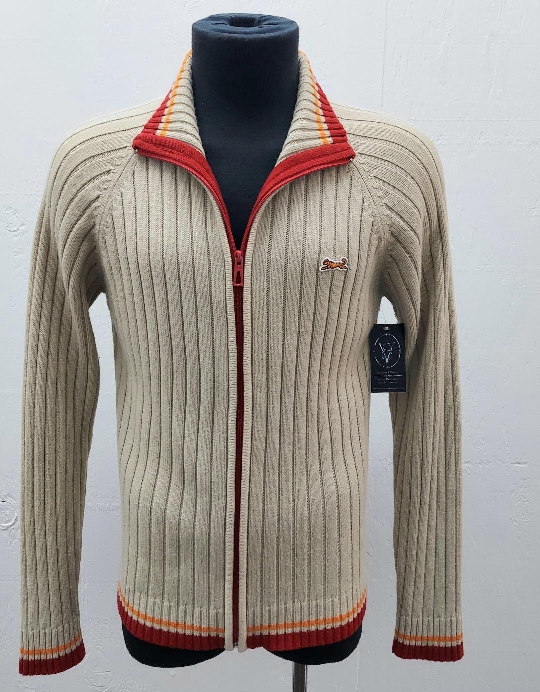 80’s Black and Blue Geometric Space Dyed Sweater by Le Tigre