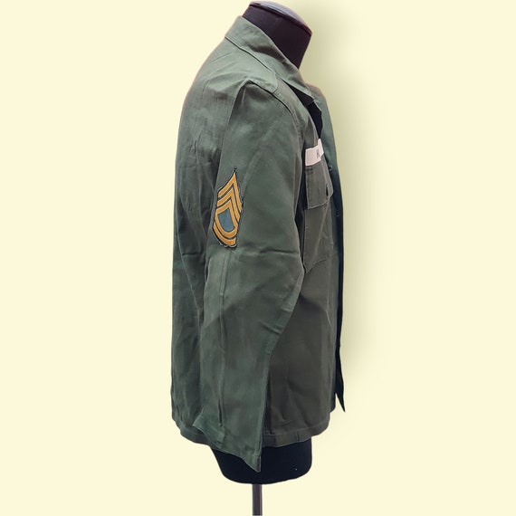 Vintage 1960's Green Army Field Shirt Original US… - image 3