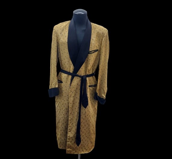 1940’s Gold and Black Robe Fully Lined Size M - Gem