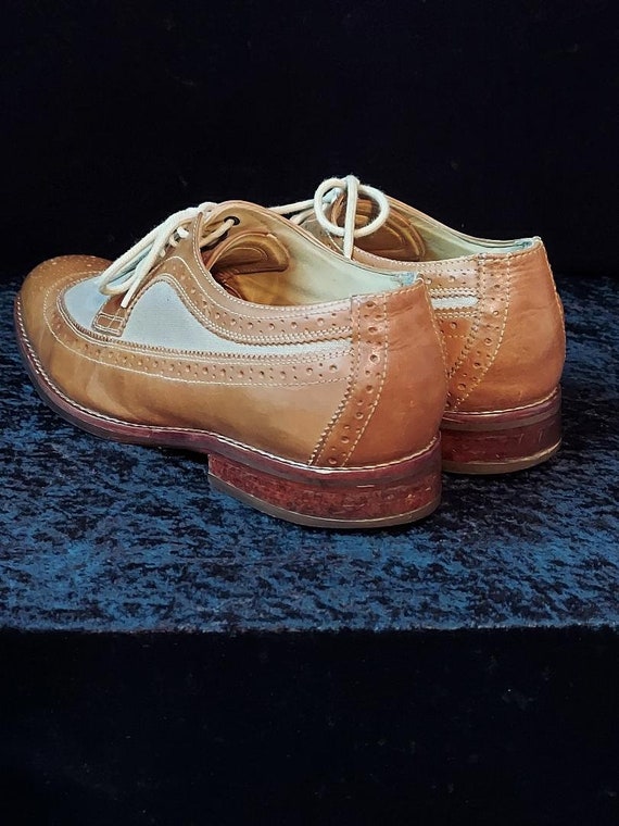 Johnston and Murphy Two Tone Brown Shoes Leather … - image 3