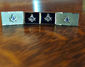 Vintage 1960's Masonic Cuff Links 2 Pairs