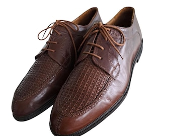 Johnston and Murphy Two Tone Brown Shoes Leather & Cloth Sz  display picture 2