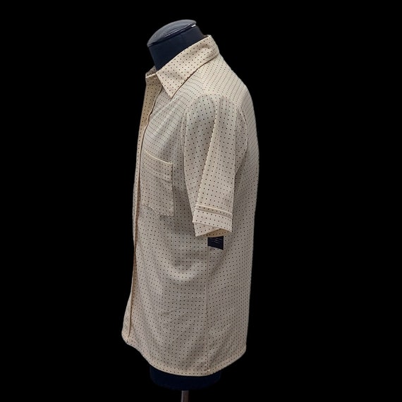 1970's NOS Shirt by Joel Creme with Brown Dots Si… - image 3