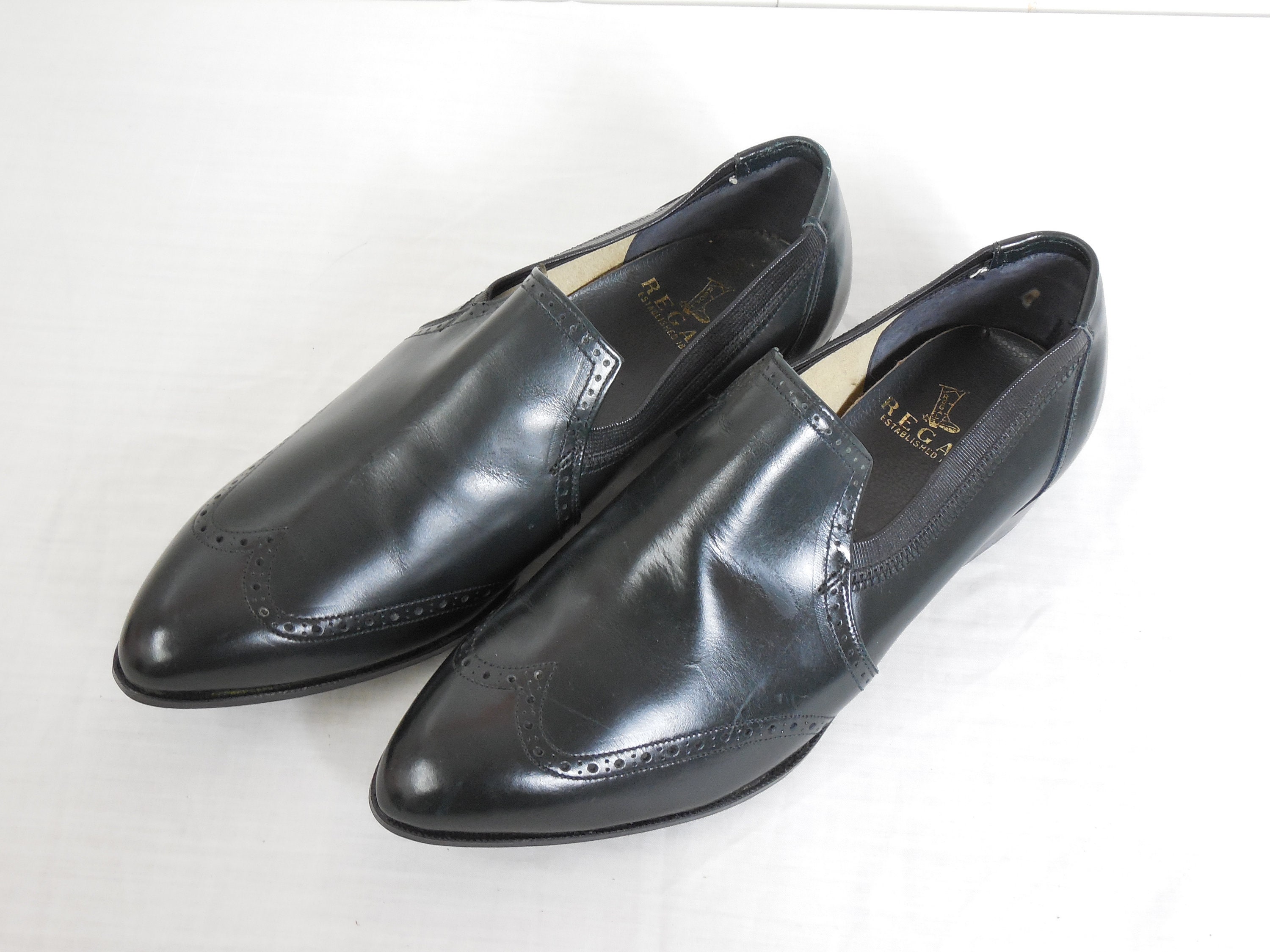 1950's NOS Regal Midnight Blue Leather Shoes Vintage Sz 7