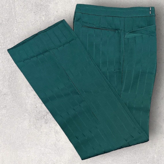 Vintage 1970's NOS Green Flared Slacks Waist: 34 … - image 1