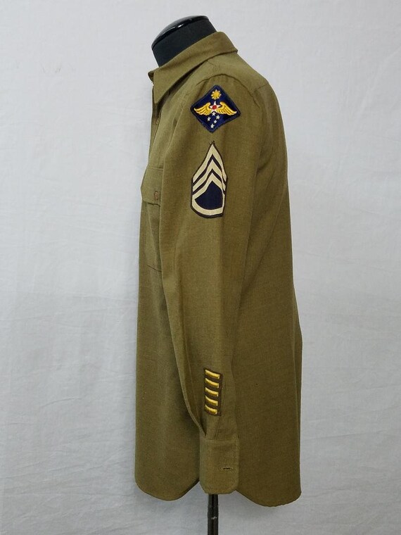 Vintage WWII U.S. Army Military Shirt Size S - image 3