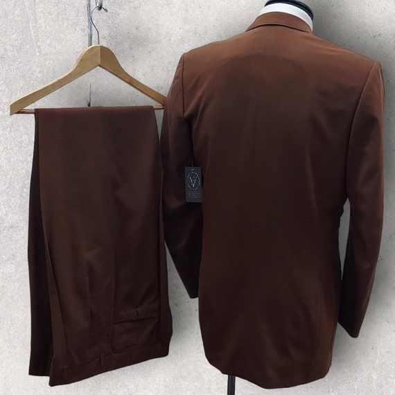 1960's Brown Iridescent 2 Piece Suit 42L by Ahlst… - image 2