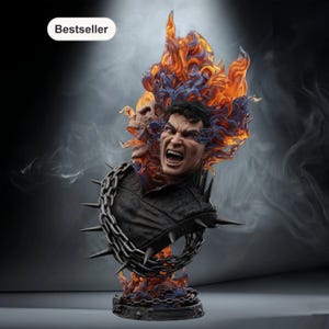 Ghost Rider Embertone STL File – Portrait Bust Comics – Omedelbar nedladdning