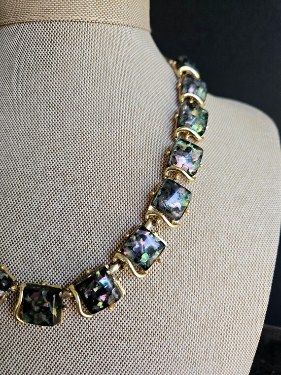 Authentic Mid Century Necklace by Coro, Iridescen… - image 3