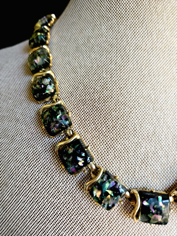 Authentic Mid Century Necklace by Coro, Iridescen… - image 7