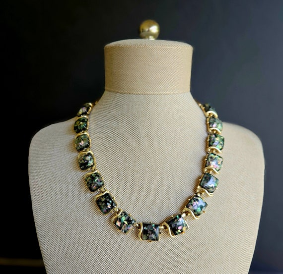 Authentic Mid Century Necklace by Coro, Iridescen… - image 2