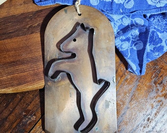 Vintage Copper Cookie Cutter, Big Jumping Dog, by  Pfaltzgraft USA, Wolf Cookie Cutter, Wall Hanging, Very Good Condition, Farmhouse