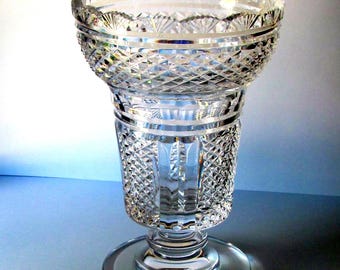 Vintage Waterford Crystal Vase, 1800s Hibernia Pattern, Handcut