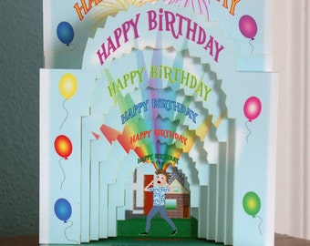 3D Popup Birthday card  Shout Out with balloons