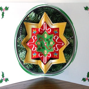 Christmas pop up card 3D Star ornament pop up